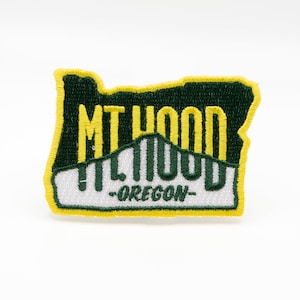 Mt Hood Patch | 100% embroidered, iron on, 3x2 inches | Oregon Patch | Outdoor Adventure Travel Gift for the Pacific Northwest