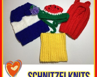 Bright colours Dog hat and neckwear set. Dog clothes set. Small dog clothes. Dog gift set. Dachshund clothes