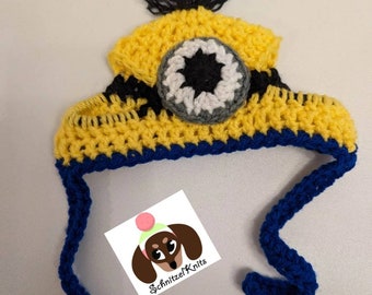 Minion inspired dog hat. Dog Clothes.  Dachshund hat.  Dog fancy dress