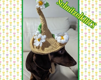 Daisy dog witch/wizard fairy hat. Flower fairy dog hat. Dog clothes. Cute dog clothes. Pet fairy hat.pet gift