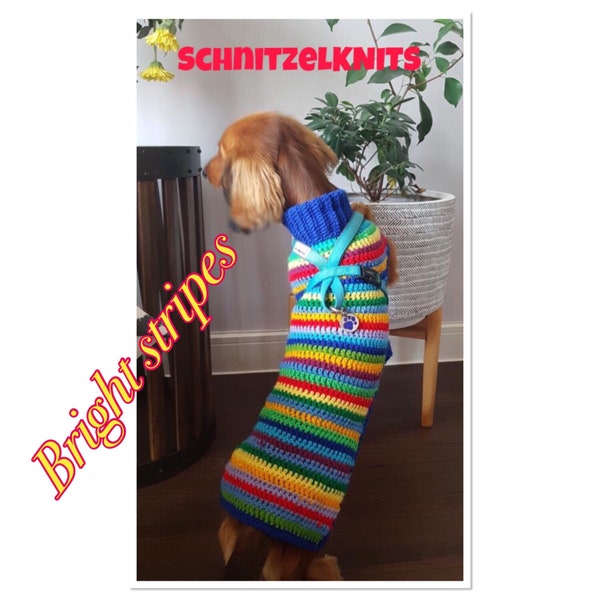 Stripe dog sweater for small dogs . Dachshund sweater. Pet clothing .dog jumper. Dog clothes . Dog gift.