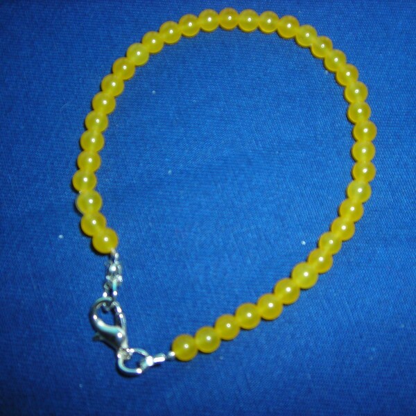 Lemon jade anklet for summer, on strong beading wire, lobster clasp.Boho, hippie look, summer beach look,trend setter, stunning anklet. #146
