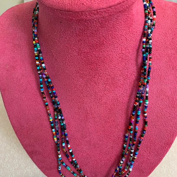 Bohemian or hippie 60"  long necklace in assortment of colors. Wrap 2-3 times around neck or 5-7 times around your wrist.