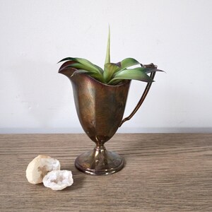 Antique Silver-Plated Creamer with Handle, Wallace Footed Pitcher, Trophy Cup Pitcher