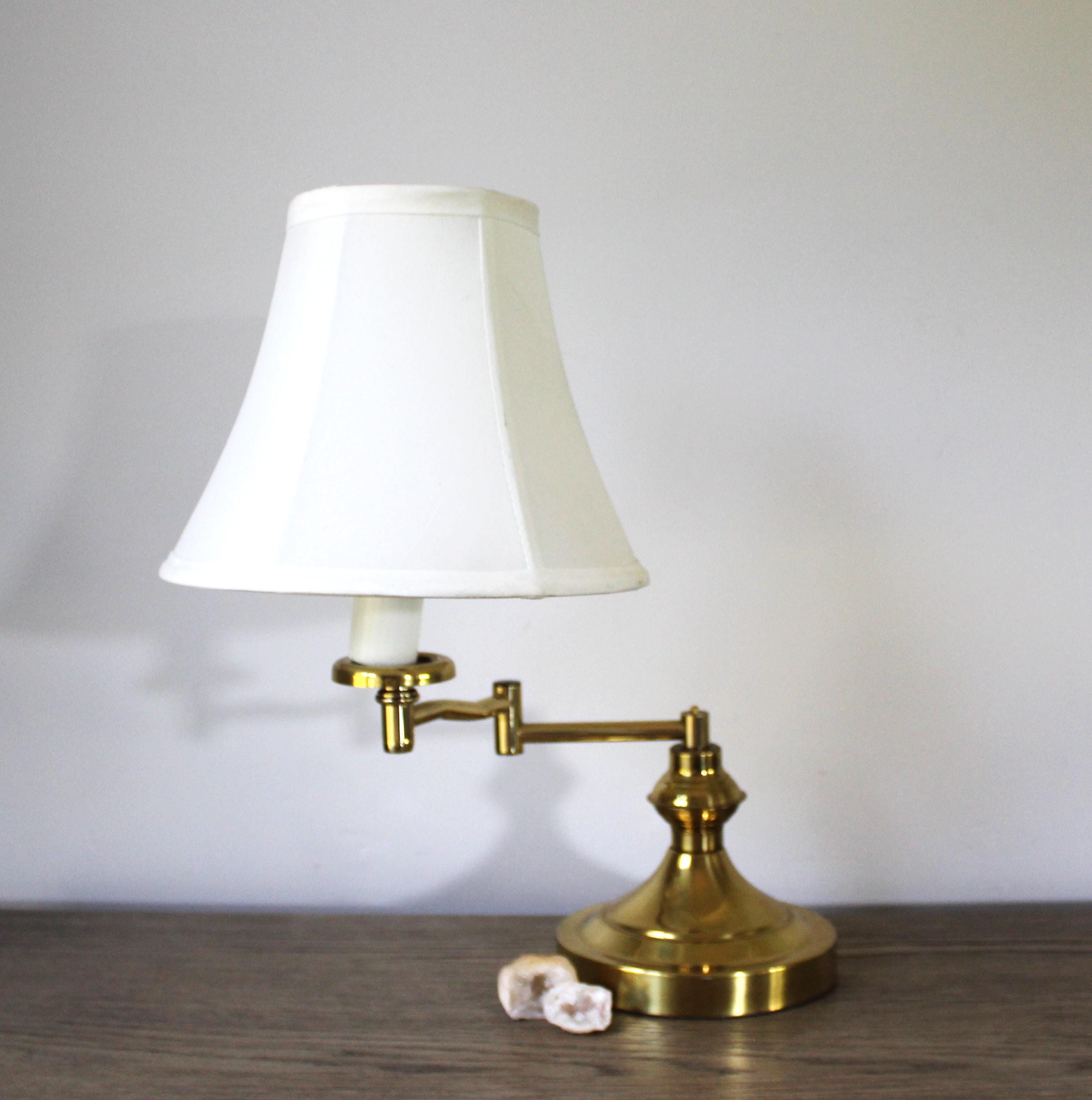 Vintage Brass Swing Arm Lamp, Adjustable Lamp, Brass Table Lamp