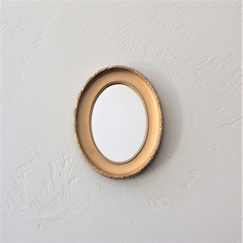 Gold Table Mirror Oval Bedroom Decor Vanity Tabletop Makeup Gallery Wall