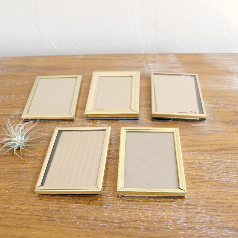 5 Vintage Gold Frames Set Of 4x6 Wedding Table Decor Picture Frame Number Bulk Lot Photo
