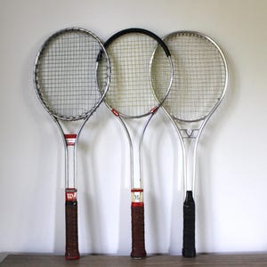 Vintage Tennis Racquet, Old Metal Racquet, Wall Decor, Gift for Dad Aluminum Steel Racket, Tennis Gift, Slazenger Wilson T3000 Tennis Racket