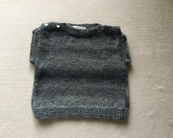 Baby’s hand knitted wool tank top, ( 3 to 6 months)