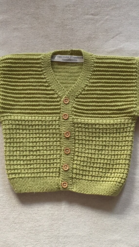 green wool cardigan