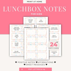 Notas de la lonchera para niños, notas de la lonchera imprimibles, notas de almuerzo para niños, tarjetas de afirmación para niños, tarjetas de notas personalizadas, tarjetas de aliento
