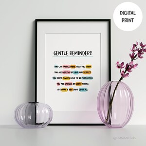 Zachte herinneringen afdrukken | Positieve kunst aan de muur | Positieve affirmaties | Adviseur kantoor inrichting | geestelijke gezondheidsposter | gezegden kunst aan de muur