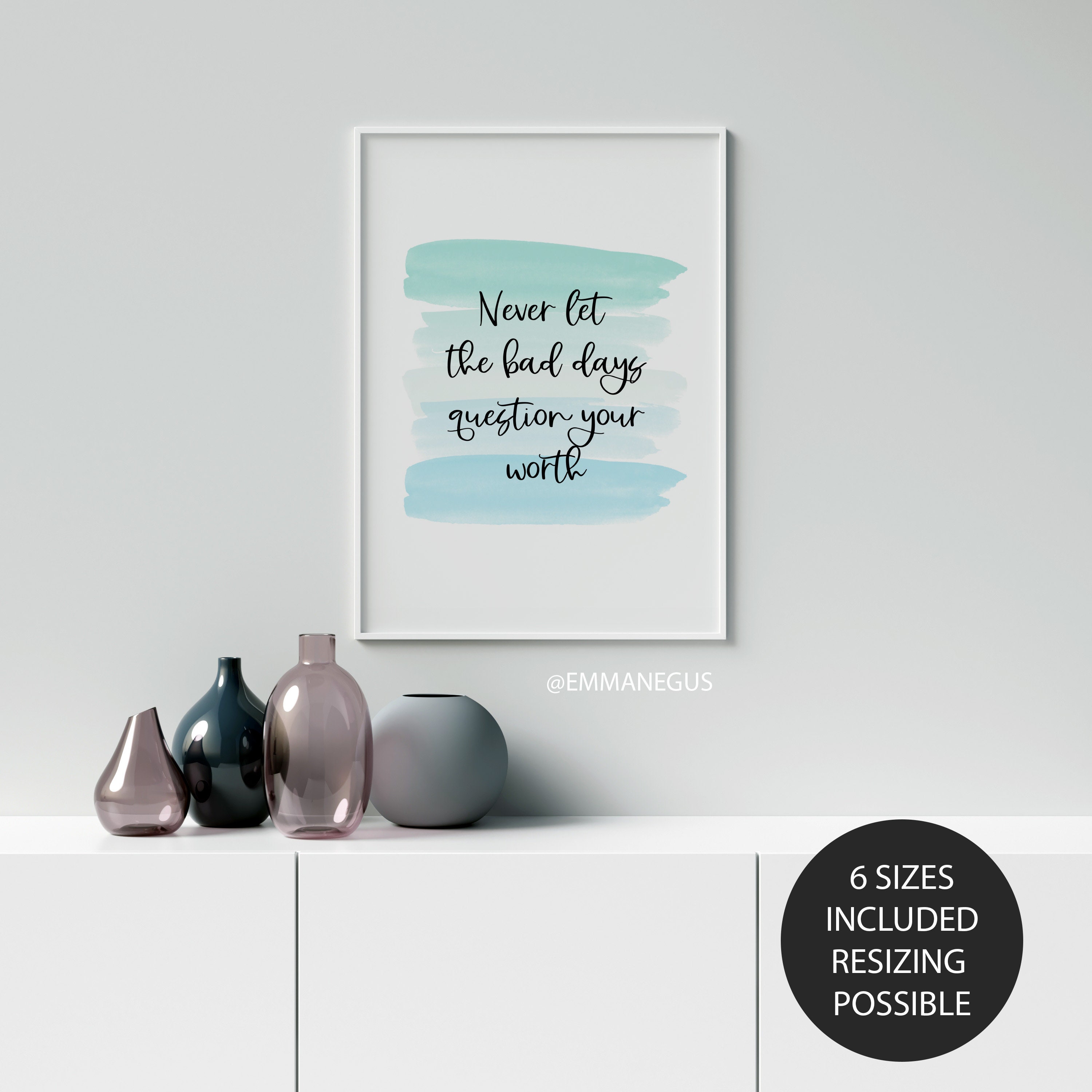 Printable Wall Art Positive Affirmations Quote Mental Health Art Self ...