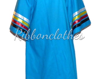 Turquoise Traditional Dress, Ribbon Dress, Wing Style (one size fits M-XL)