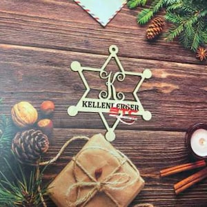 Sheriff Officer Badge, Personalized Badge, Personalized Sheriff Badge, Sheriff Ornament, Sheriff Christmas ornament, Sheriff, Star badge