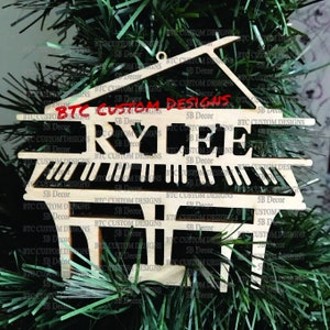 Piano Ornament Personalized, piano ornament, Music lover Ornament, Music Teacher ornament, music ornament, Piano Teacher gift, Music
