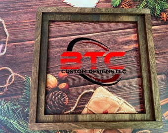 Handmade Square Wood Picture Frame, Rustic Display