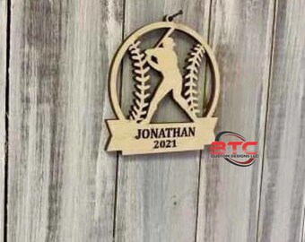 Baseball ornament, Baseball player ornament, baseball gift, Personalized Baseball
