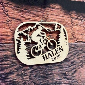 Personalized Bike ornmanet, Mountain Biking ornament, Bicycle ornament,MTN biking ornament,Bike Christmas ornament,biker ornament,bike rider