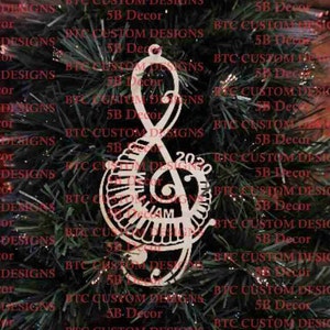 Musical Ornament, Music Note ornament, Music lover Ornament, Music Teacher ornament, Treble Clef ornament, Piano Teacher gift, Music teacher