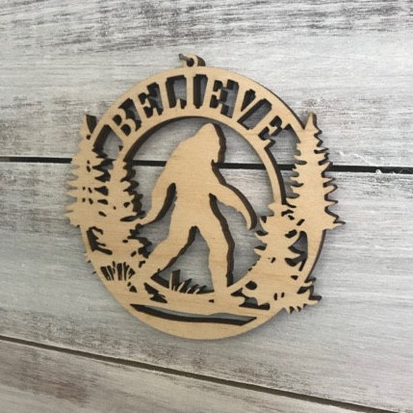 Bigfoot ornament, Bigfoot Christmas Ornament, Sasquatch Ornament, Sasquatch Christmas Ornament, Rougarou Ornament, Believe Ornament