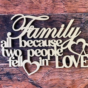 Family All because two people, Family sign, Family Word art, Family Love, All because Family
