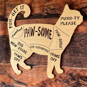 Cat sign, Cat lover sign, Petting sign, Pet sign, Cats, Cat touching, cat talk, Wooden sign