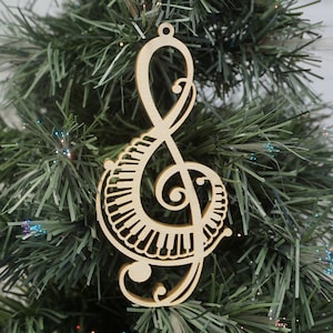 Musical Ornament, Music Note ornament, Music lover Ornament, Music Teacher ornament, Treble Clef ornament, Piano Teacher gift, Music teacher
