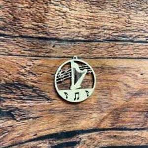 Harp Ornament, Musical Ornament, Music Note ornament, Music lover Ornament, Music Teacher ornament, Band Teacher gift, Music teacher