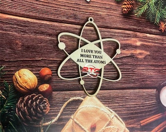 Love Atom Ornament, Love you ornament, Atoms ornament, Science ornament, Chemistry ornament,