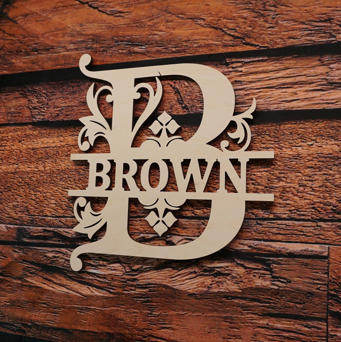 Regal Monogram With Name Wooden Monogram Wood Wall Decor Etsy