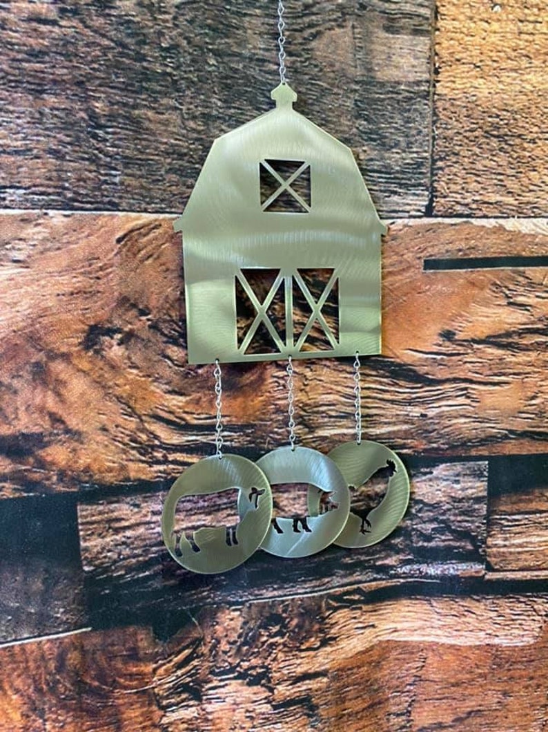 Barn wind chime Farmhouse Decor Farm Animals chime Farm Etsy