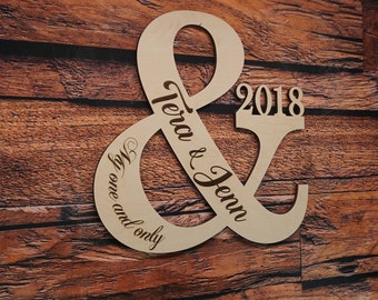 Ampersand My One and Only, Wooden Ampersand, Personalized Door Monogram, Wooden Door Monogram, Wood Door Monogram, Wedding Ampersand