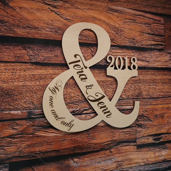 Ampersand My One and Only, Wooden Ampersand, Personalized Door Monogram, Wooden Door Monogram, Wood Door Monogram, Wedding Ampersand