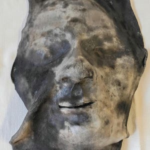 Ceramic Wall Hanging Face Sculpture Pit fired