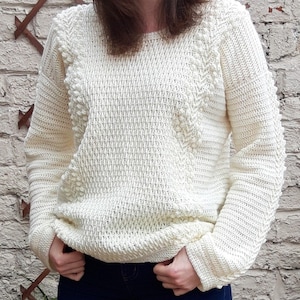 Blackthorn Jumper, Crochet Fisherman Cable Effect Textured Jumper PDF Pattern Download, Unisex