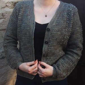 Blackthorn Cardigan, Crochet Cable Fisherman Textured Crochet Cardi Pattern, PDF Download