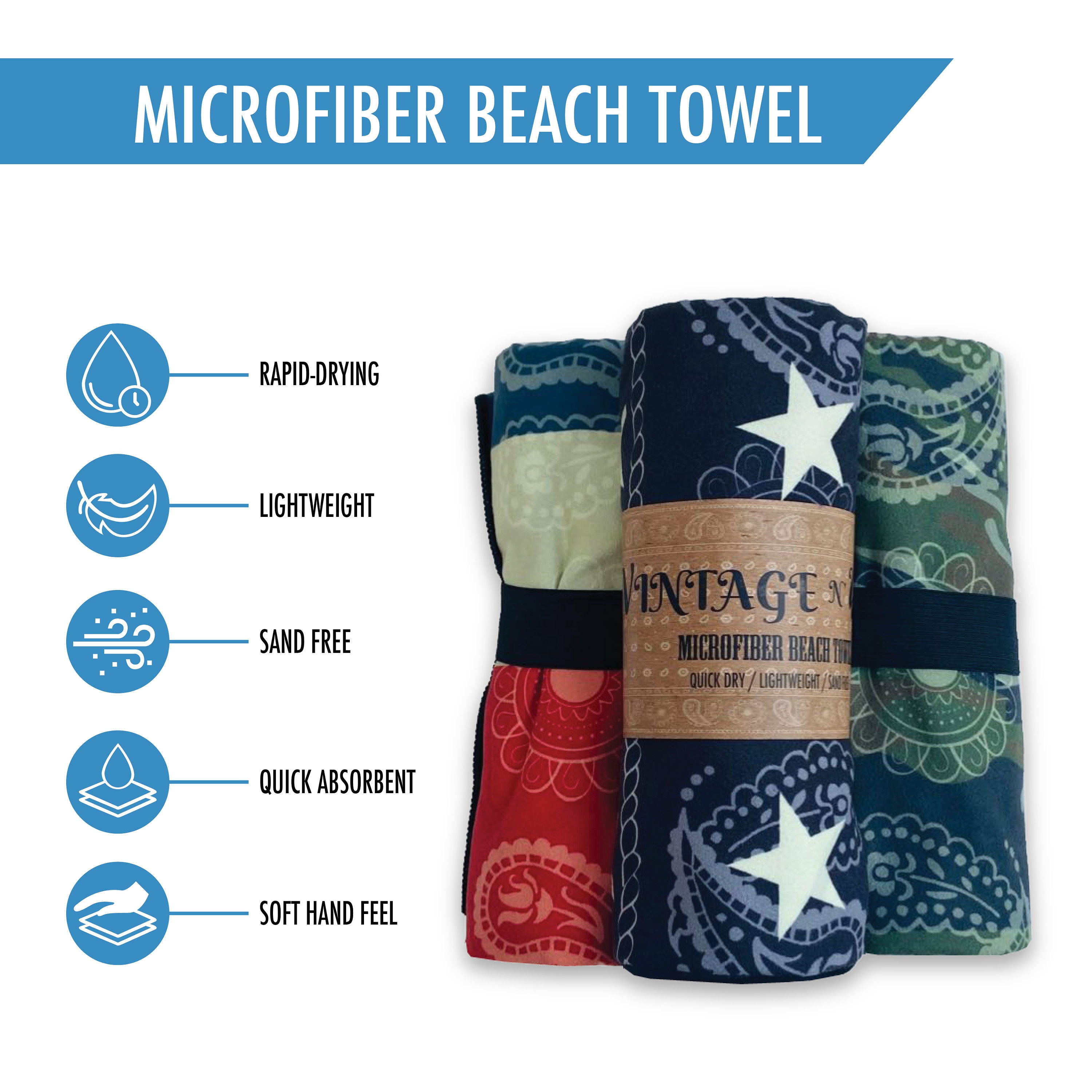 Oversized 72*35 Black USA Flag Paisley Quick Dry Microfiber Beach Towel 