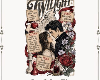 Twilight Quote Collage PNG SVG, Vintage Vampire Romance Shirt, Sticker and Mug Design, Bookish Digital Download