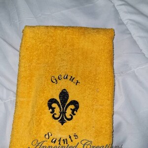 New Orleans Saints EMBROIDERED VELOUR Hand Towel