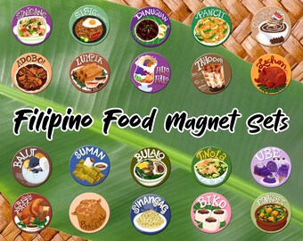 Set of 3/6/10/20 Filipino Food Magnets Pagkaing Pinoy
