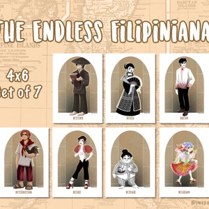 The Endless Filipiniana Print Set of 7 5x7 The Sandman Destiny Death Dream Despair Desire Destruction Delirium