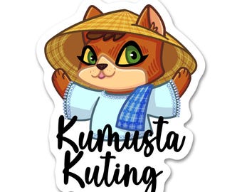 Kumusta Kuting Die-Cut Vinyl Sticker