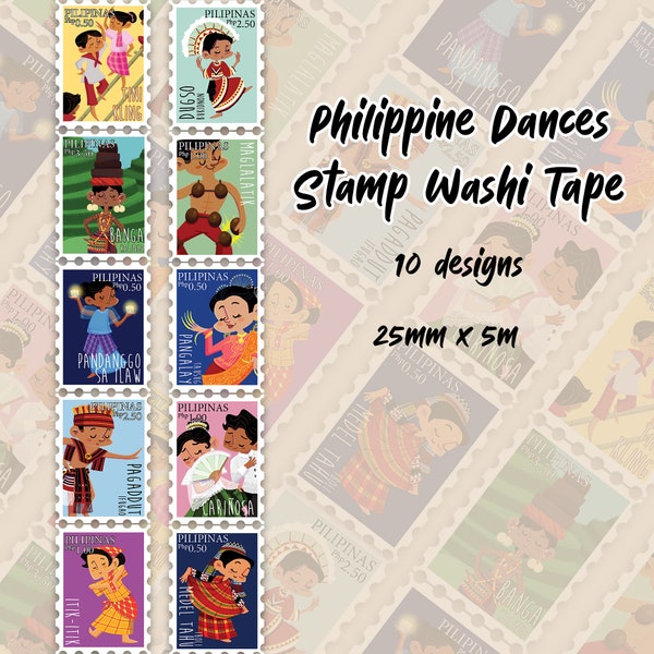 Philippine Dances Stamp Washi tape