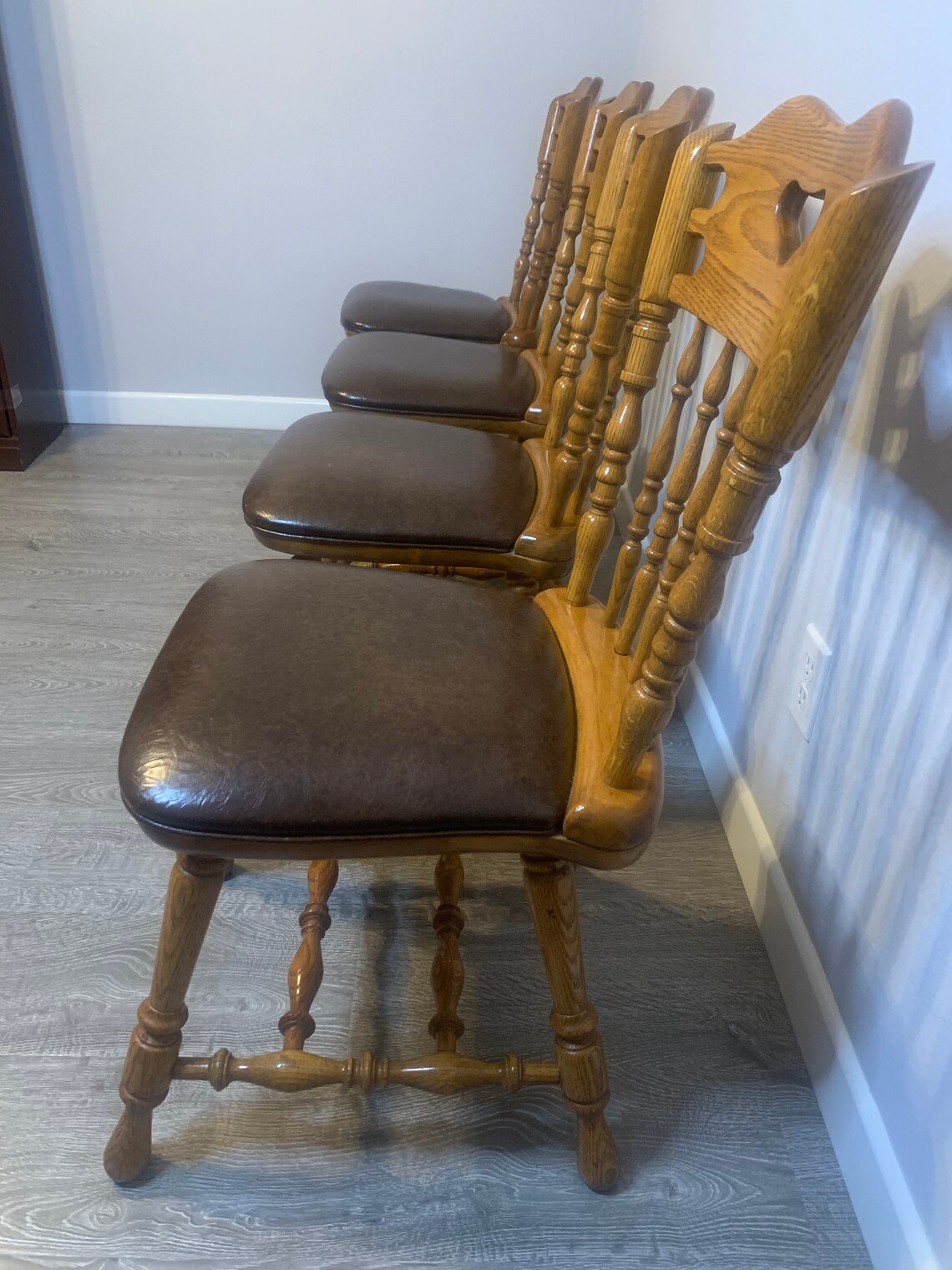 Vintage Dinaire Oak Dining Chair Set of 4 With Natural Soft Etsy