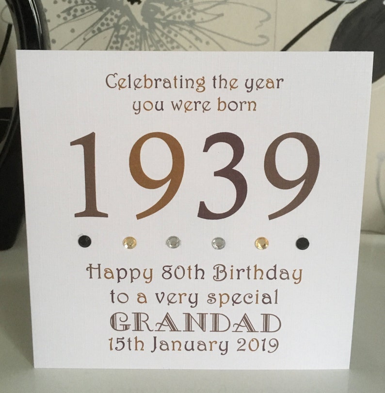 Home Garden Greeting Cards Invitations Year 1939 You Were Born Personalised Father Grandad Male 80th Birthday Card