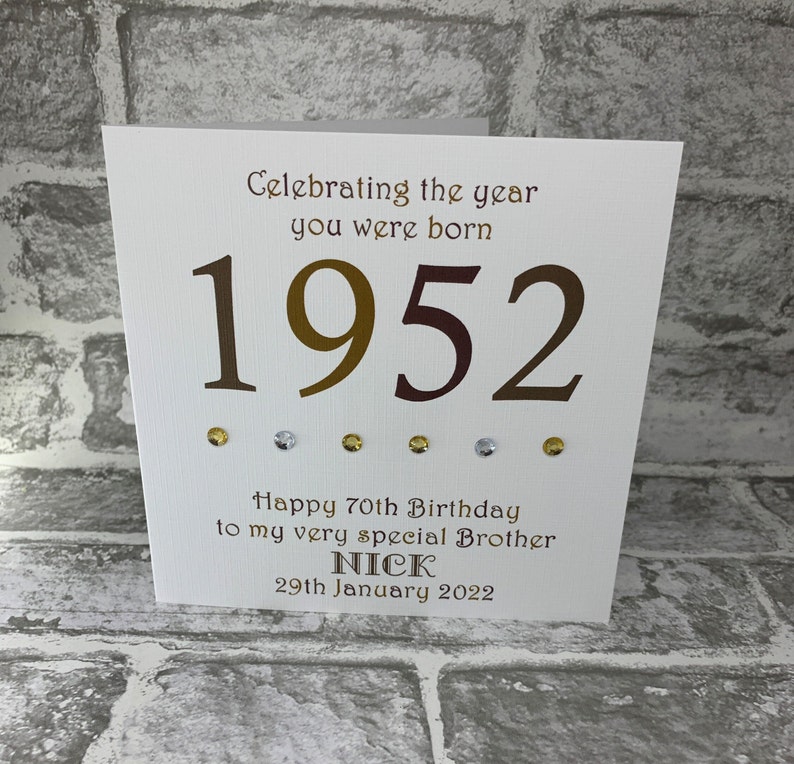 70th 1953 Year You Were Born Personalised 6sq Birthday Etsy