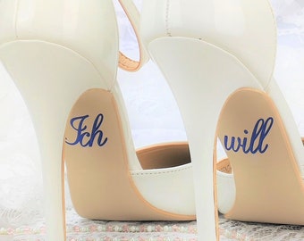 Schuhsticker "Ich will" - 13 Farben - Hochzeit Schuhaufkleber Farbe wählbar - Aufkleber für Schuhe