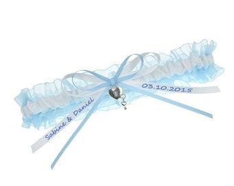 Light blue organza garter