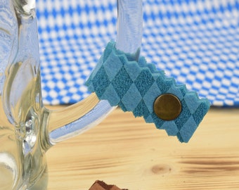 Maßkrugband graviert 'Raute' in 27 Filz-Farben für den Henkel - Bayernraute Bierkrugbandl Henkelband Bierkrugband